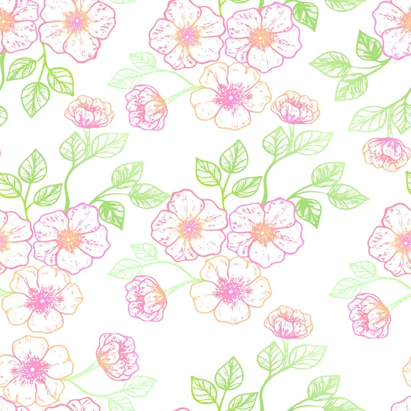 美しい春の花のシームレスなパターン ベクトル図 Eps — ストックベクタ