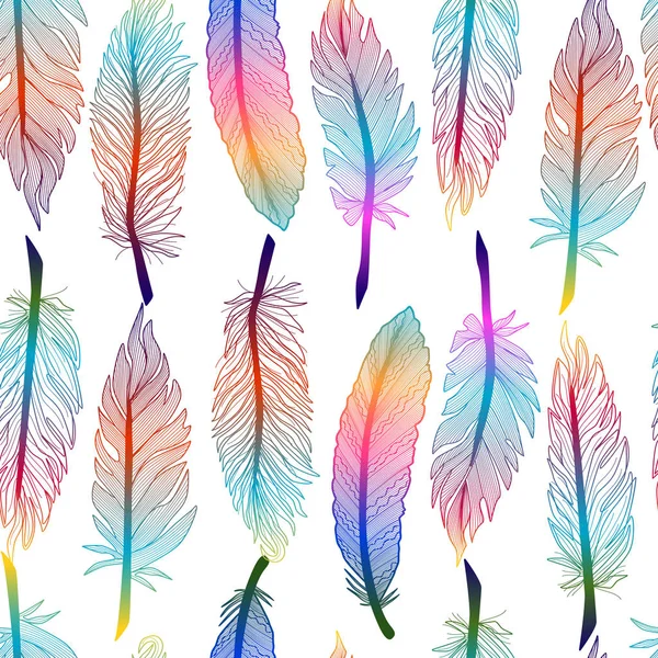 Seamless Pattern Abstract Feathers Vector Illustration Eps — Stock Vector