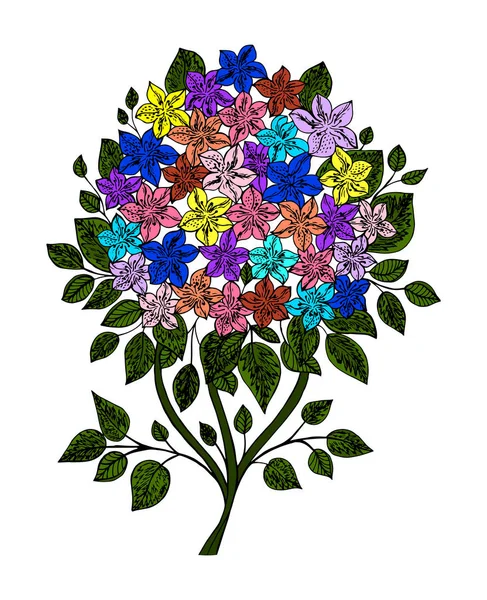Hermoso Fondo Con Flores Rhododendron Ilustración Vectorial Eps — Archivo Imágenes Vectoriales