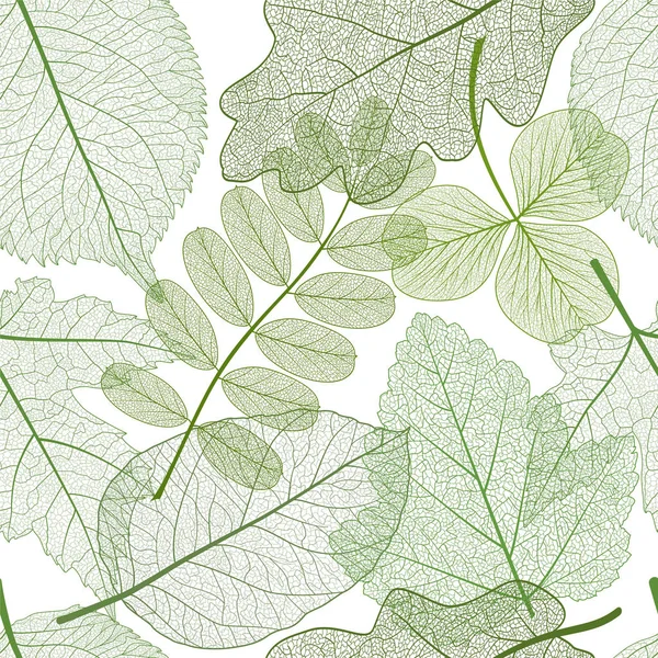 Nahtloses Muster Mit Blättern Vektor Folge — Stockvektor