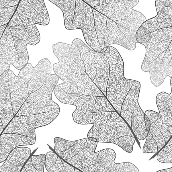 Nahtloses Muster Mit Eichenblättern Vektor Folge — Stockvektor