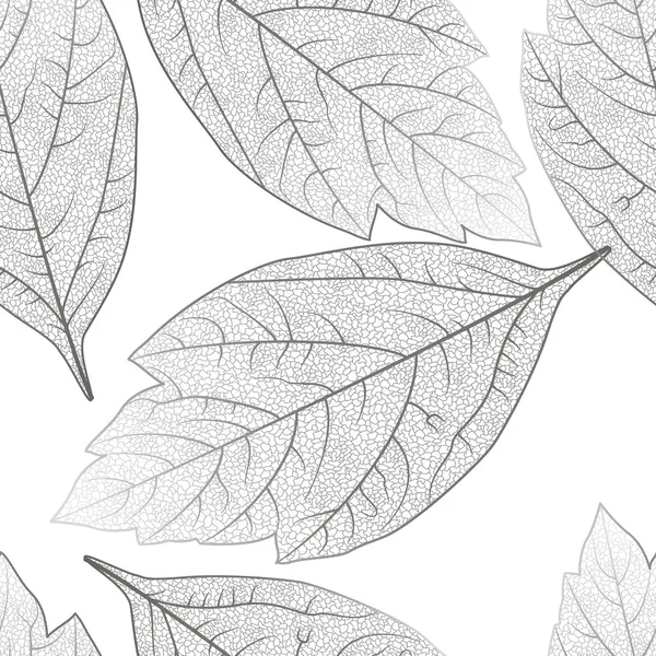 Nahtloses Muster Mit Blättern Vektor Folge — Stockvektor