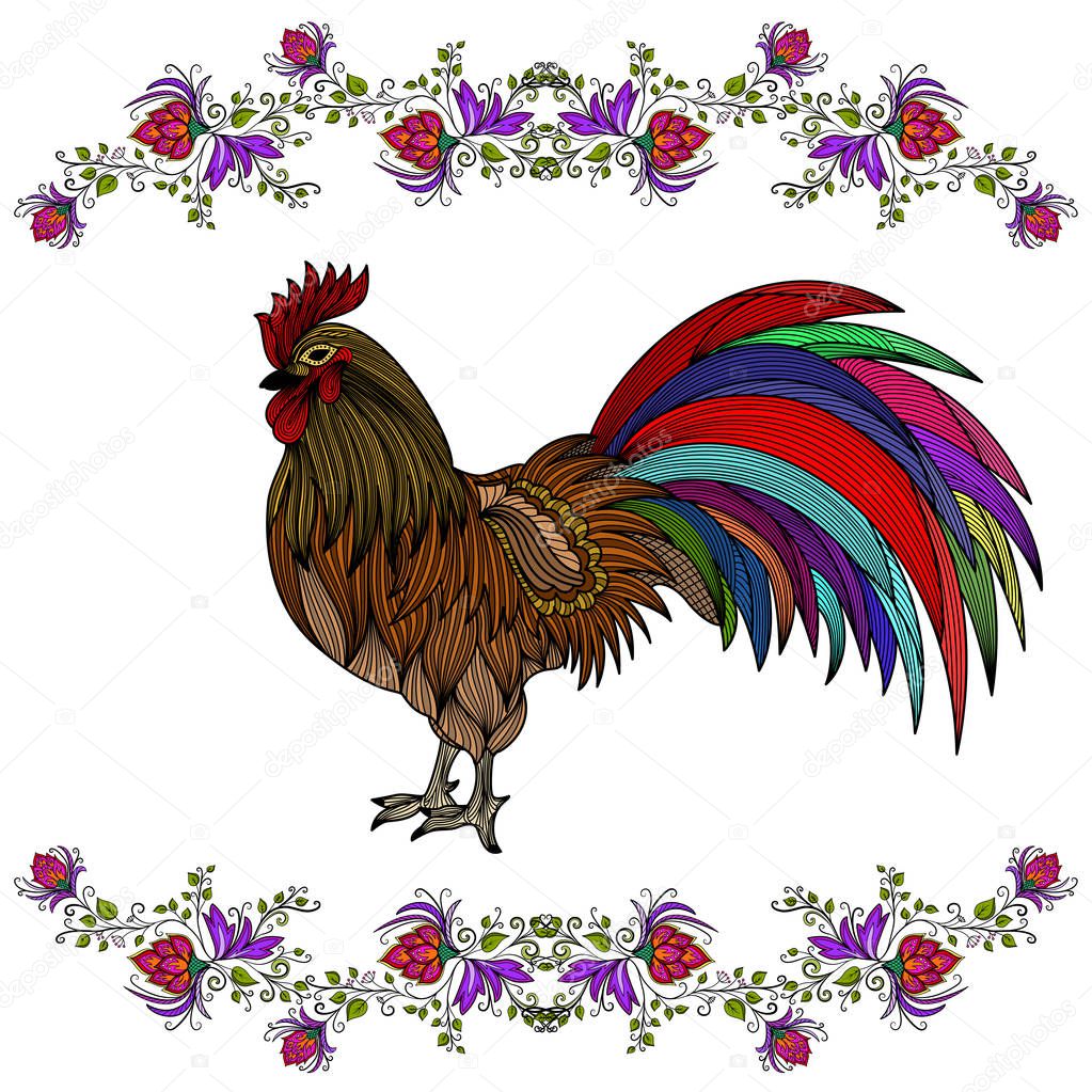 Background of the Rooster.Vector illustration. EPS 10.