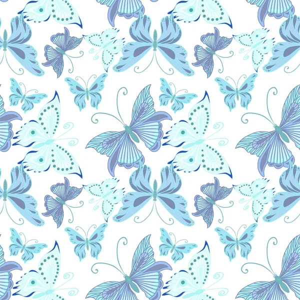 Hermoso Patrón Sin Costuras Con Mariposas Ilustración Vectorial Eps — Vector de stock