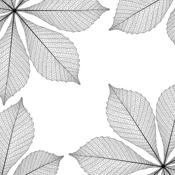 Schöner Hintergrund Mit Kastanienblättern Vektorillustration Folge — Stockvektor