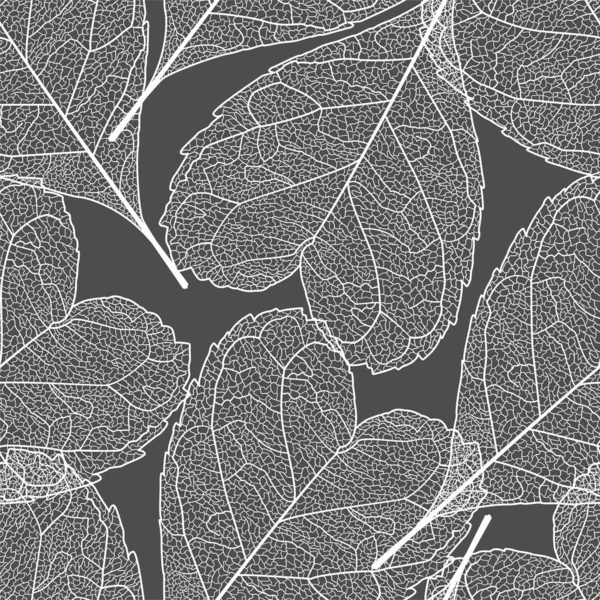 无缝带叶子的花纹 心形叶子 矢量图解 Eps — 图库矢量图片