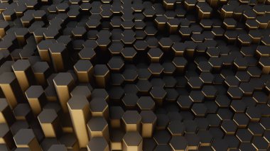 Siyah altın soyut alan altıgen