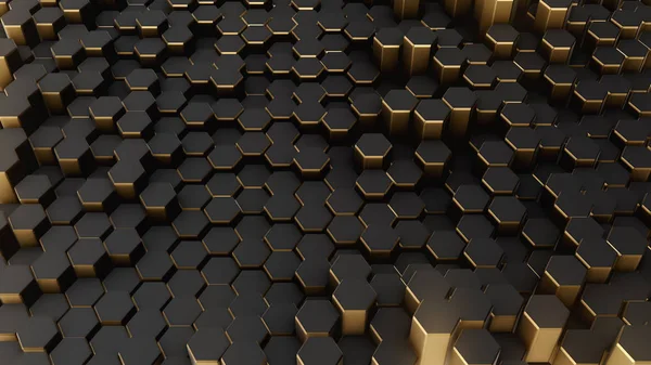 Siyah altın soyut alan altıgen