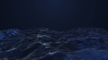 3D render koyu mavi soyut dalgalar üzerinde koyu arka plan