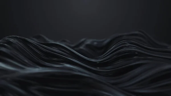 3d render Onde noire abstraite sur fond sombre — Photo
