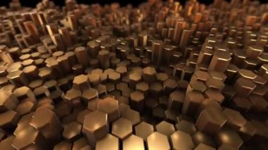 Geometri arka plan ile altın birçok altıgen