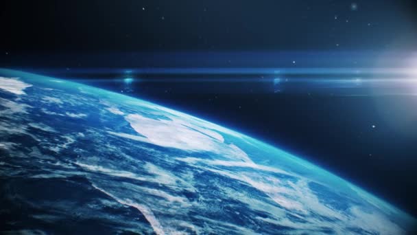 Голубая Земля Открытом Космосе — стоковое видео