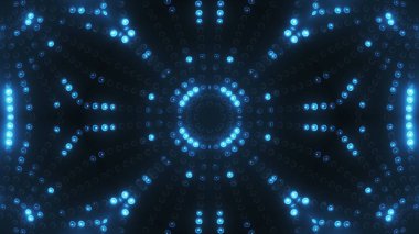 3D render mavi daire Vj arka plan yol açtı.