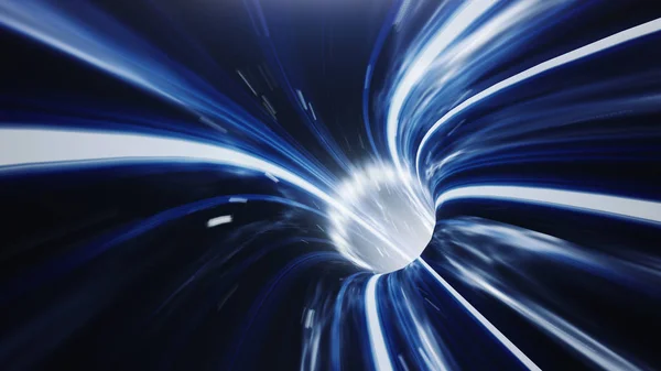 3D render mavi solucan deliği uzay zaman girdap — Stok fotoğraf