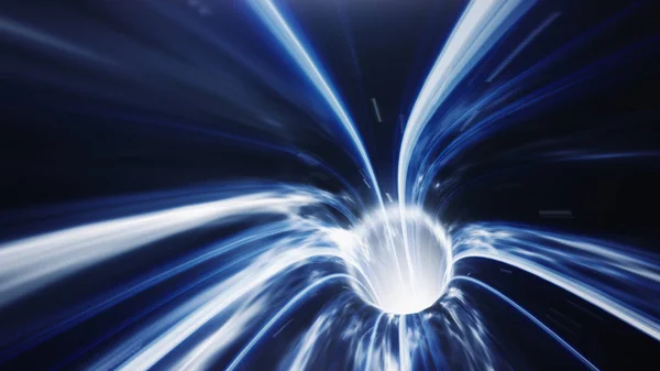 3D render mavi solucan deliği uzay zaman girdap — Stok fotoğraf