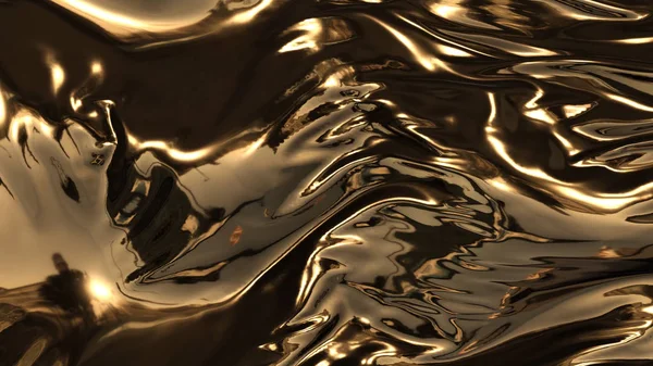 金の波の 3 d レンダリング美抄録 — ストック写真