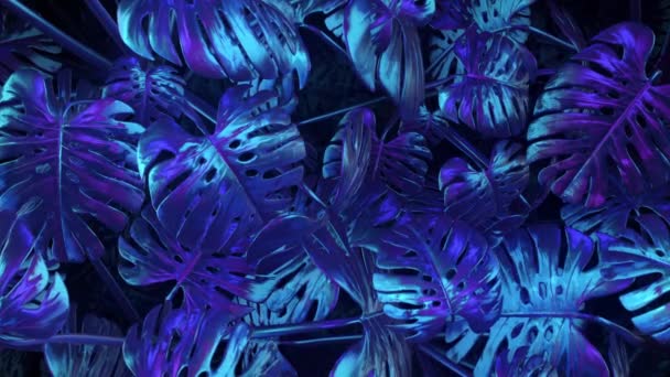 Синьо-фіолетовий абстрактний фон рослин — стокове відео
