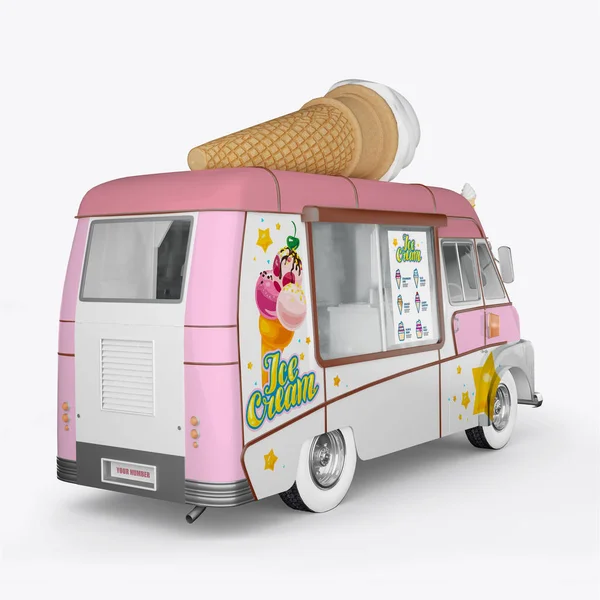 Rendering 3D macchine per gelato su sfondo bianco — Foto Stock