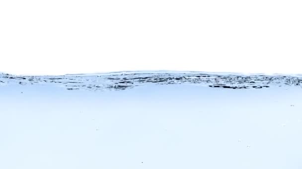 Salpicadura de agua azul sobre fondo blanco — Vídeo de stock