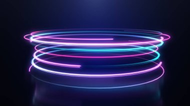 Soyut neon ışık çizgileri çizgileri hareket arka plan