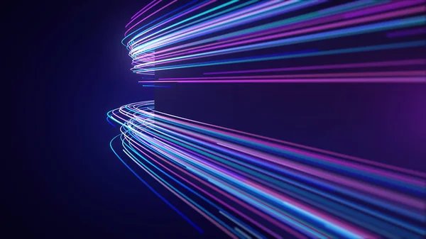 Soyut neon ışık çizgileri çizgileri hareket arka plan
