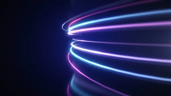 Soyut neon ışık çizgileri çizgileri hareket arka plan