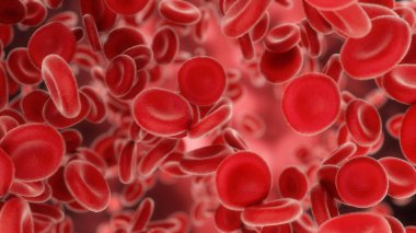 3d arterler veya viens ile uçan Kan hücreleri render