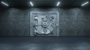 3d bankada Kasa Kapı render
