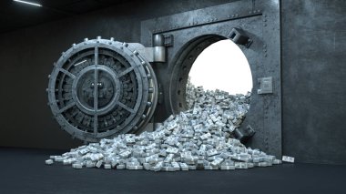 3d çok para ile Banka'da Kasa Kapı Açılış render