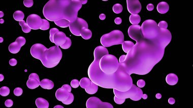 3D render Violet Motion minimal sanat sıvı arka plan
