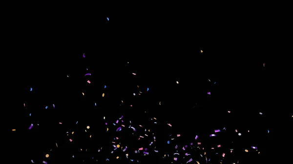 Confetti multicolori cadenti su fondo nero — Foto Stock