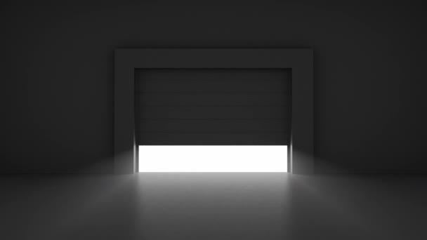Portails levants avec dégagement dans une pièce sombre — Video