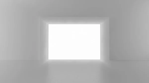 Portes élévatrices de rendu 3d avec dégagement dans une pièce lumineuse — Photo