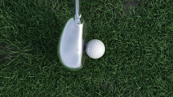 3d render Golfclub slaat een golfbal — Stockfoto