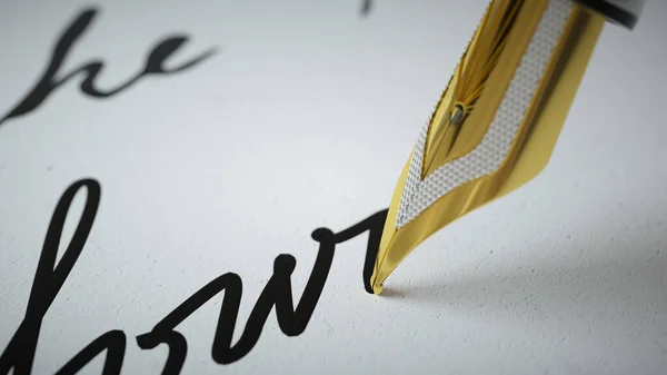 3D render Tinta toll írja vers papírra közelről — Stock Fotó