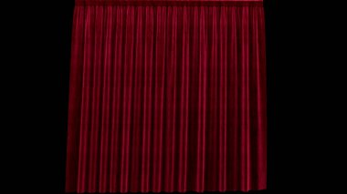 Siyah arkaplanda 3D kırmızı kadife perde