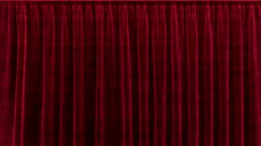 Siyah arkaplanda 3D kırmızı kadife perde