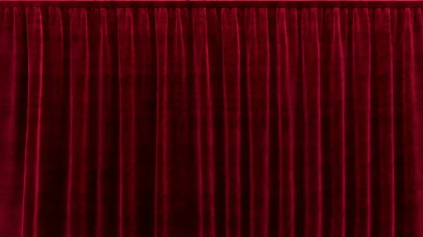 Rideau en velours rouge rendu 3d sur fond noir — Photo