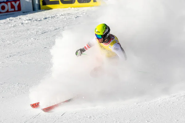 Daniel Danklmaier Austria Azione Durante Gara Sci Alpino Maschile Fis — Foto Stock