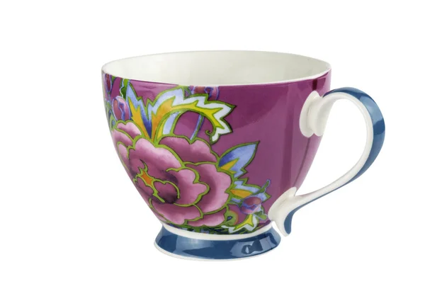 Tasse Pour Thé Café Aux Couleurs Rose Bleu Jaune Tasse — Photo