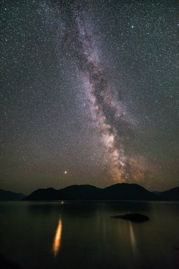 Samanyolu göl ve dağların üzerinde