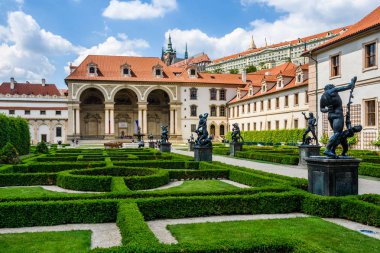 Heykel ve Fransız bahçe güzel Wallenstein bahçesinde Prag, Çek Cumhuriyeti