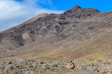 Kurak manzara Jandia Yarımadası Fuerteventura, Kanarya Adaları, İspanya