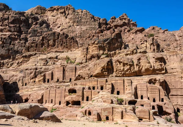 Cadde Cephe Lost City Petra Jordan — Stok fotoğraf