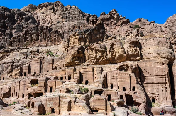 Strada Delle Facciate Nella Città Perduta Petra Giordania — Foto Stock