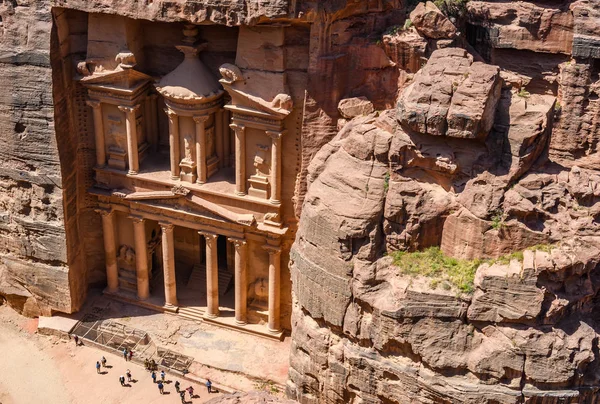 Vista Aérea Del Tesoro Ciudad Perdida Petra Jordania —  Fotos de Stock