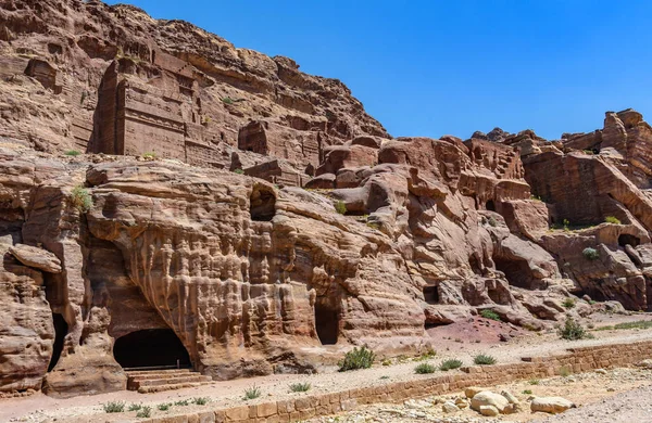 Antik Mezarlar Lost City Petra Jordan — Stok fotoğraf