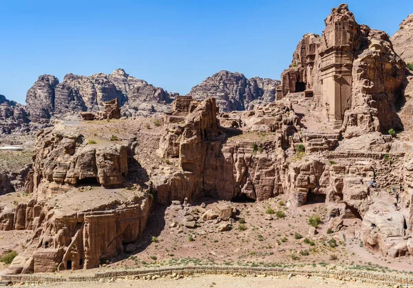 Mezar Kalıntıları Lost City Petra Jordan — Stok fotoğraf