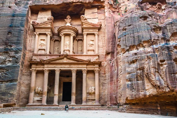 Gün Batımında Hazine Kayıp Şehir Petra Jordan — Stok fotoğraf