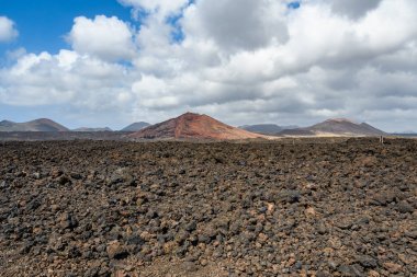 Lanzarote, Kanarya Adaları, İspanya Los Hervideros volkanik kıyı peyzaj